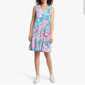 Lilly Pulitzer Lorina V-Neck Swing Dress - Tropical Punch